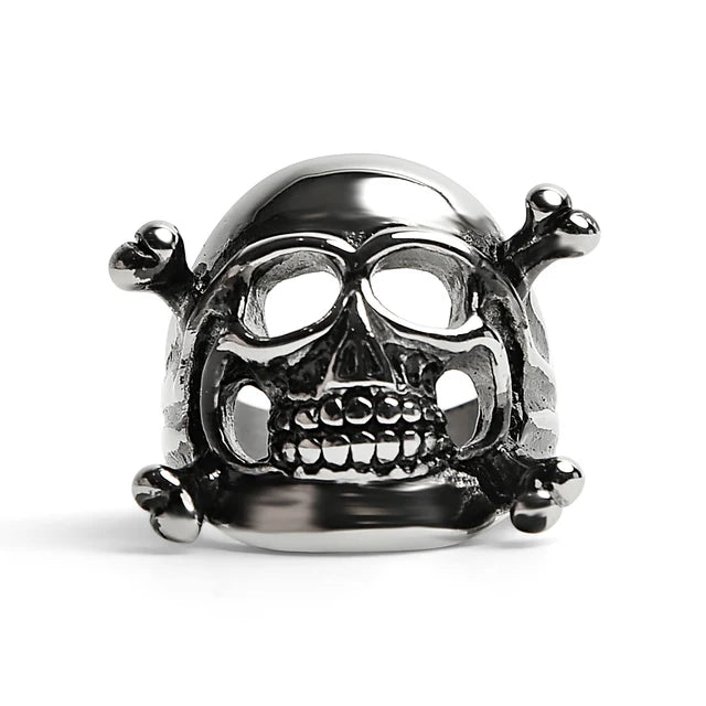 Stainless Steel Skull And Crossbones Ring