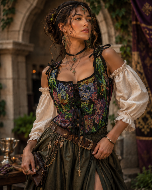 Flowery Print Corset