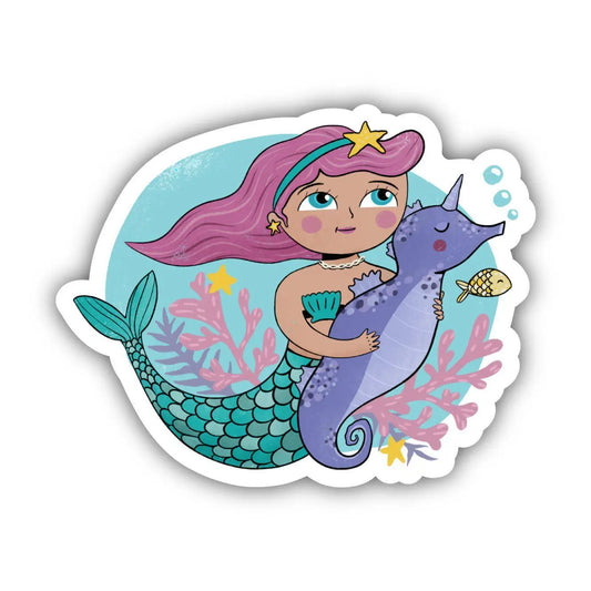 Mermaid and Seahorse sticker