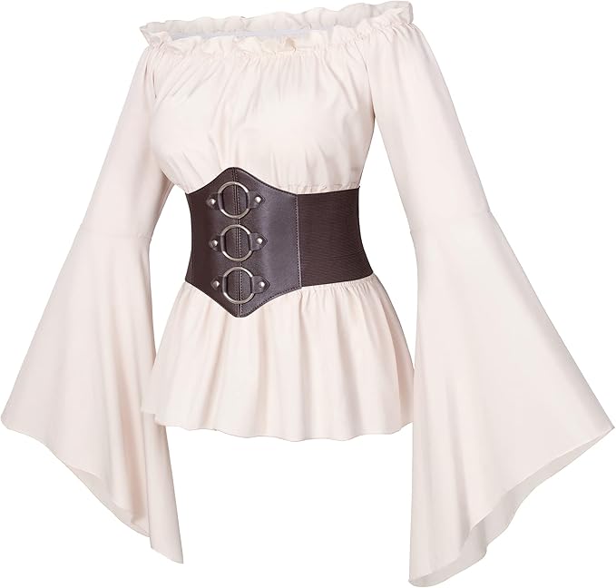 Womens Renaissance Victorian Pirate Shirt White S