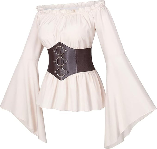 Womens Renaissance Victorian Pirate Shirt White