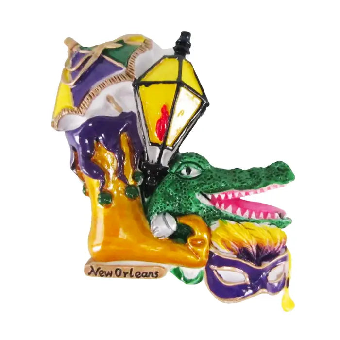 New Orleans Jester, Parasol, Alligator Magnet