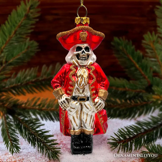 Spooky Pirate of the High Seas Glass Ornament, Creepy Hallow