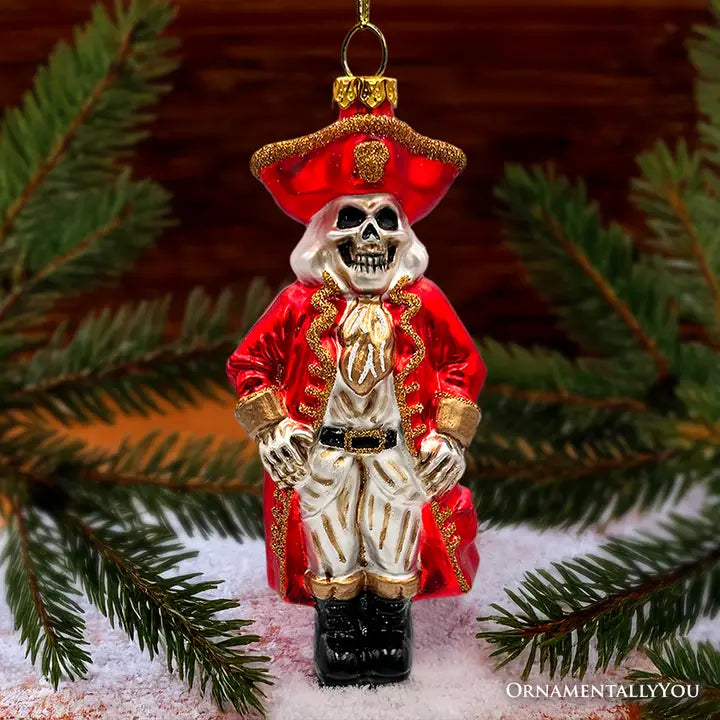 Spooky Pirate of the High Seas Glass Ornament, Creepy Hallow