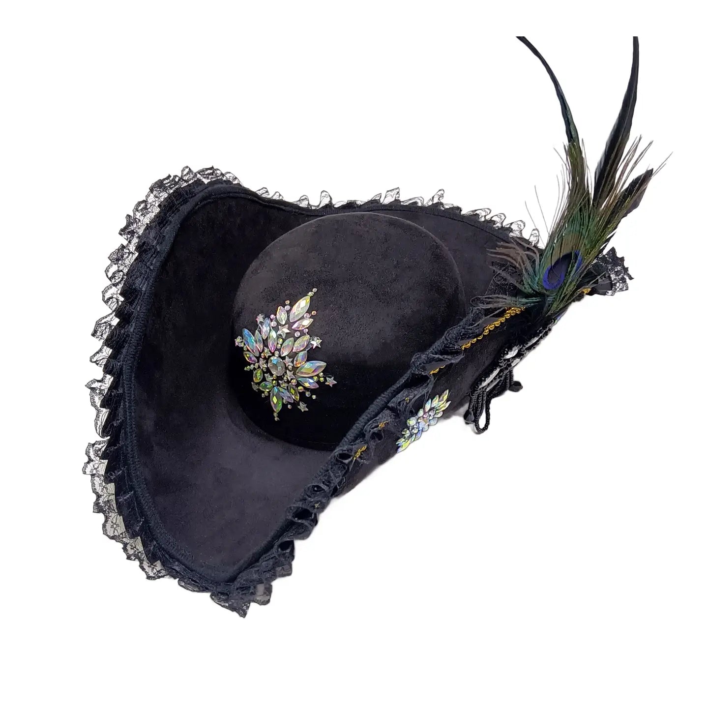 Three Point Pirate Hat with Rhinestones