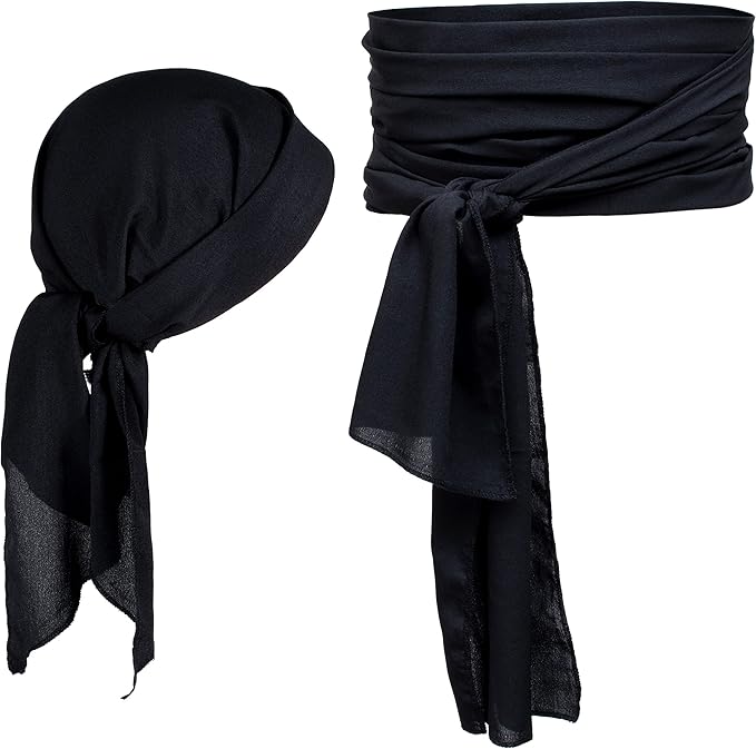 Black Pirate Scarf Black