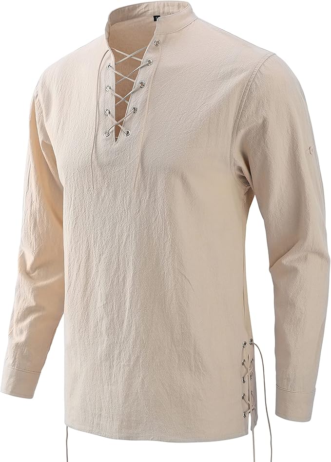 Mens Pirate Shirts Renassance Beige