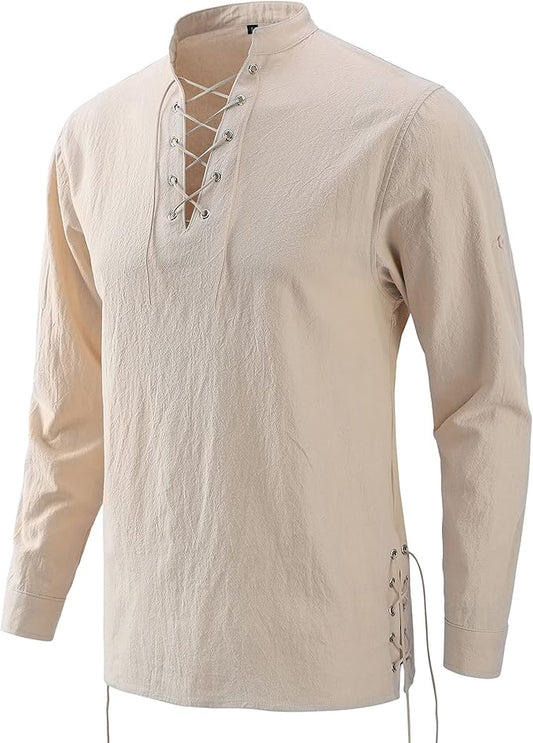 Mens Pirate Shirts Renassance Beige