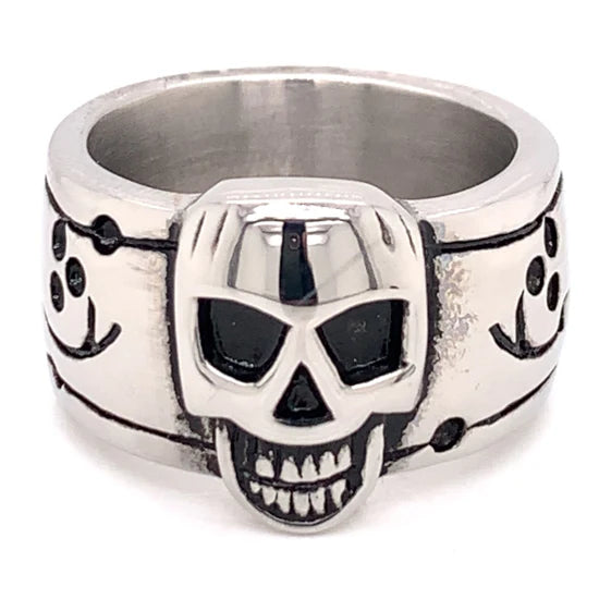 Highly Polished Skull Stainess Steel Ring
