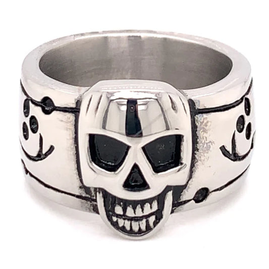 Highly Polished Skull Stainess Steel Ring