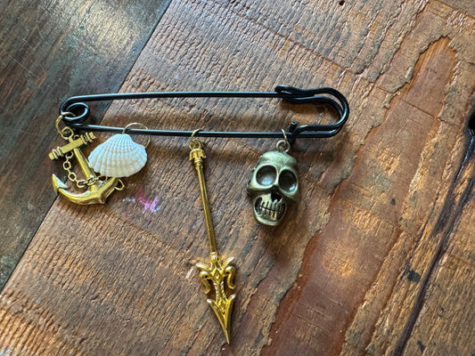 Mixed Colored Charms on Large Various Colored Hat Pin (No Feathers) $17.99