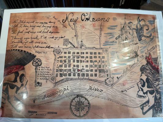 New Orleans Pirate Map (Print)