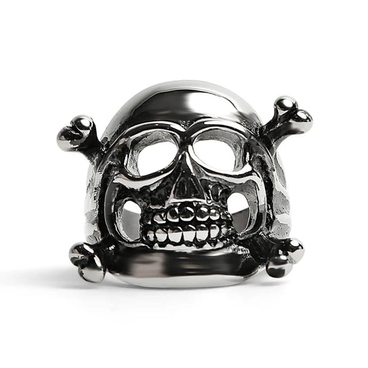 Stainless Steel Skull And Crossbones Ring