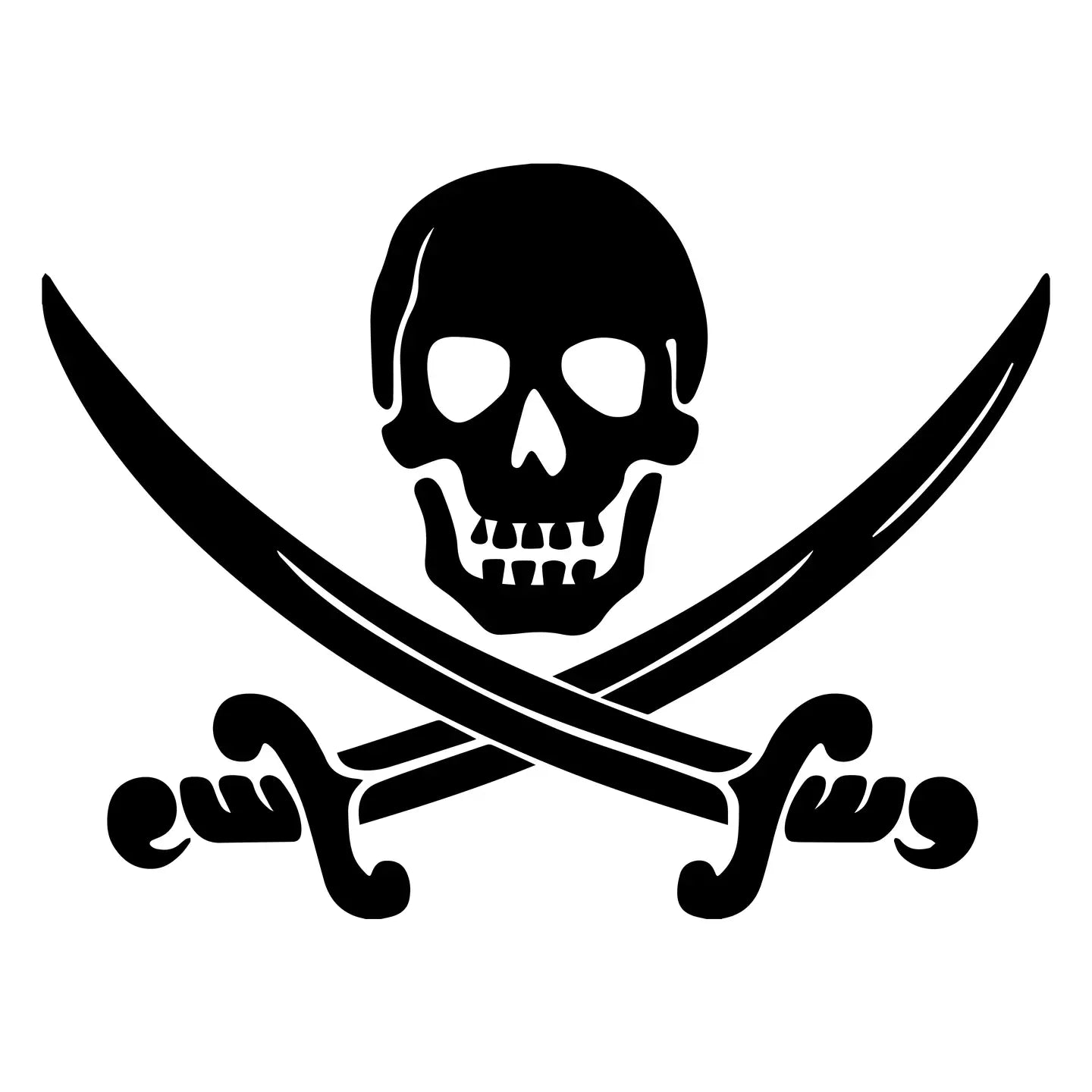 Skull and Swords Pirate Sticker