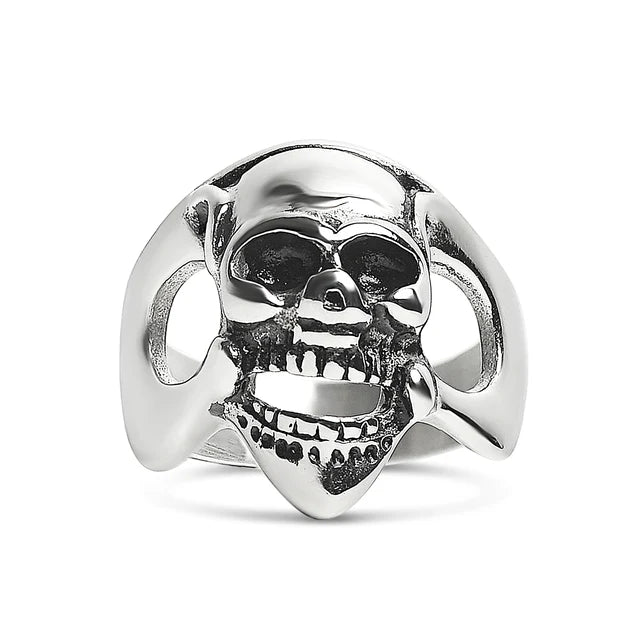 Stainless Steel Polished Skull Ring