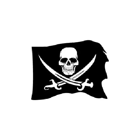 Jolly Roger Black and White Skull and Crossbones bumper sticker